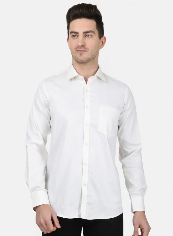Men's Patterned Casual Shirts for Relaxed StylingMens Off White Printed Shirt
