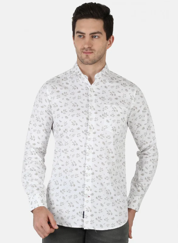 Men's Custom Dress Shirts for a Personalized FitMen White Printed Shirt