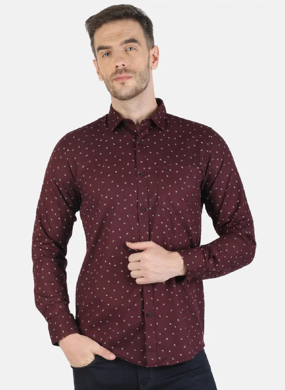 Men's Unique Dress Shirts for a Statement LookMen Maroon Printed Shirt