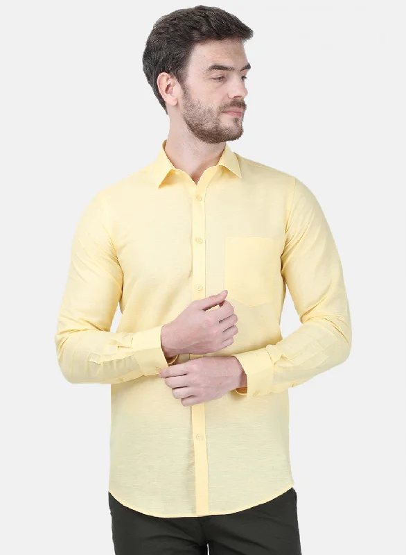Men's Minimalist Shirts for a Clean LookMens Yellow Solid Shirt