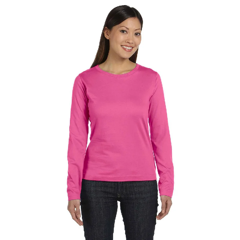 LAT Women's Raspberry Long Sleeve Premium Jersey T-Shirt