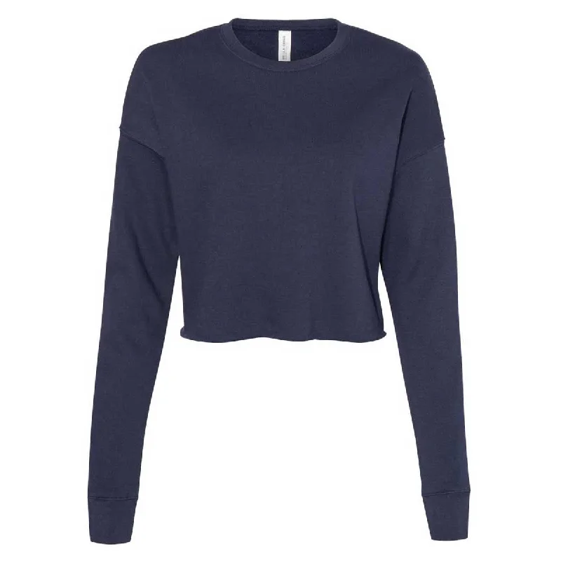 BELLA + CANVAS Women's Navy Cropped Crew Fleece