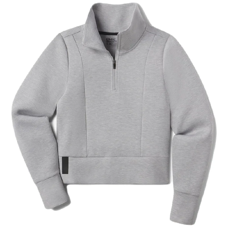 UNRL Women's Heather Grey LuxBreak Half-Zip Pullover