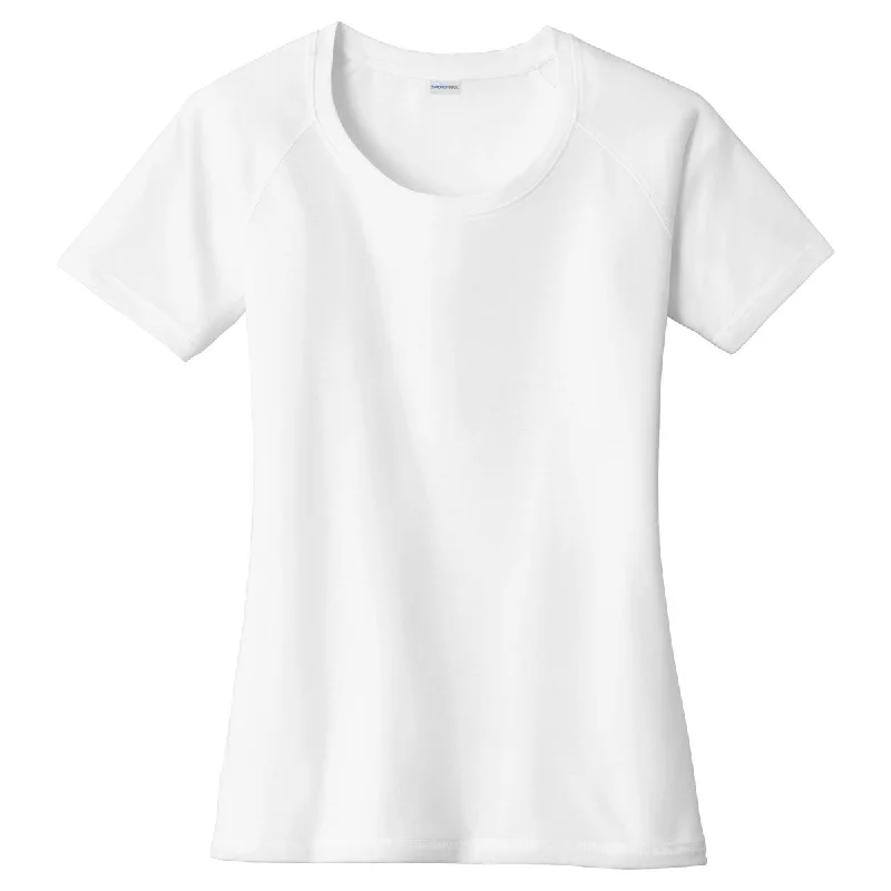 Sport-Tek Women's White PosiCharge Tri-Blend Scoop Neck Tee