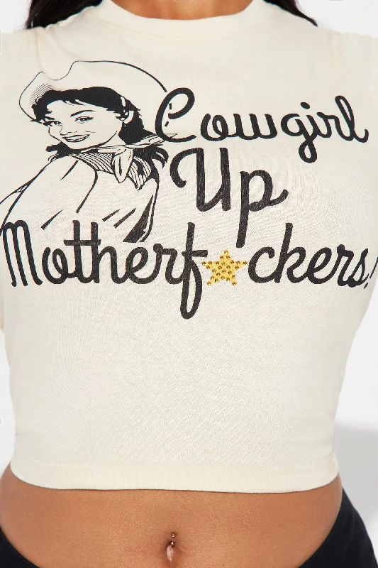 Cowgirl Up Fitted Tee - Ivory