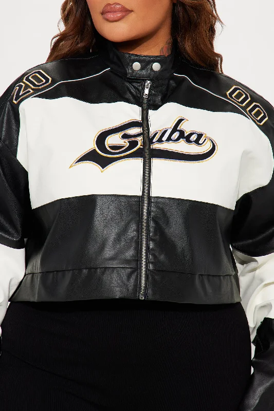 Cuba Chick Racing Jacket - Black/White