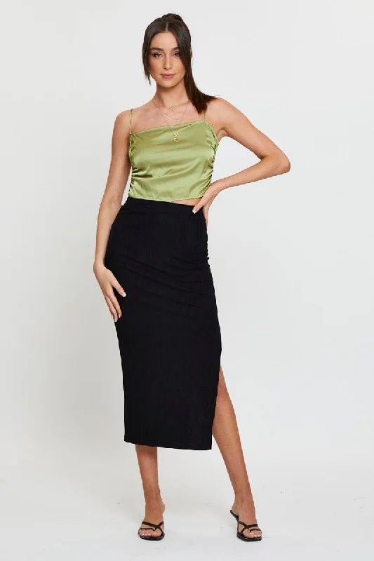 Green Scarf Style Crop Top