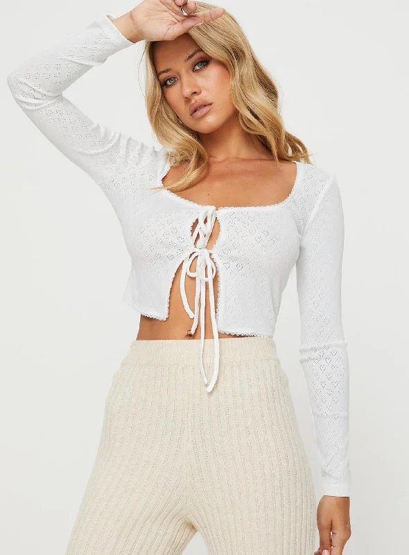 Leveque Long Sleeve Top White