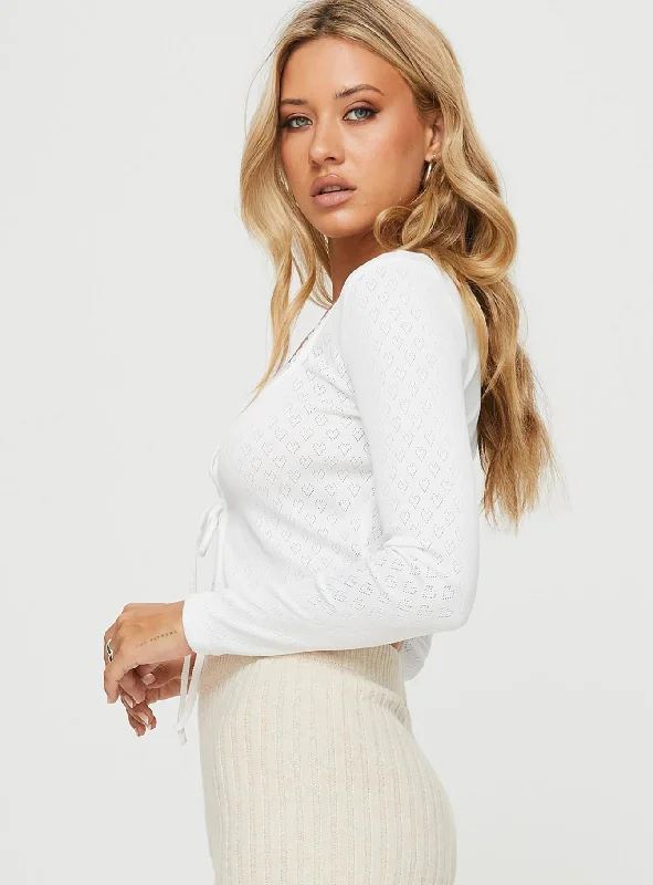 Leveque Long Sleeve Top White