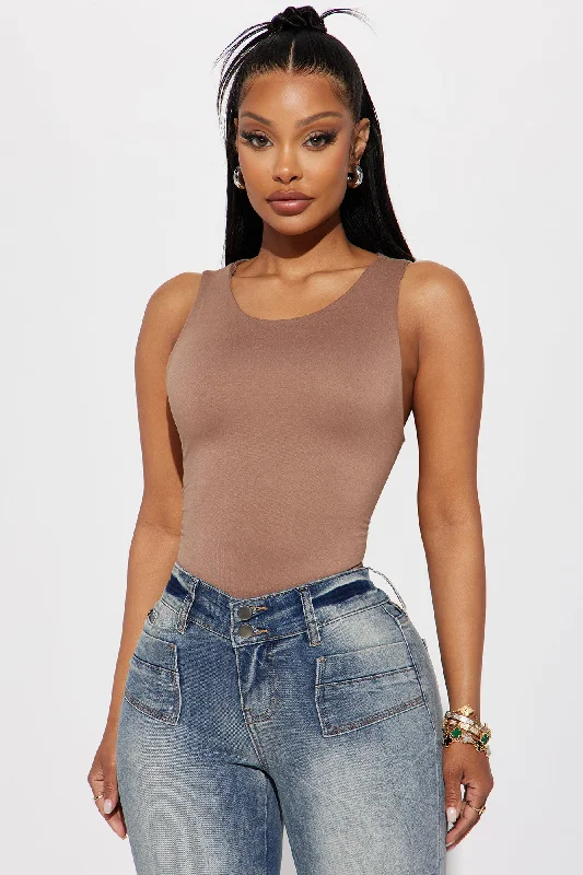 Poppy Sleeveless Bodysuit - Taupe