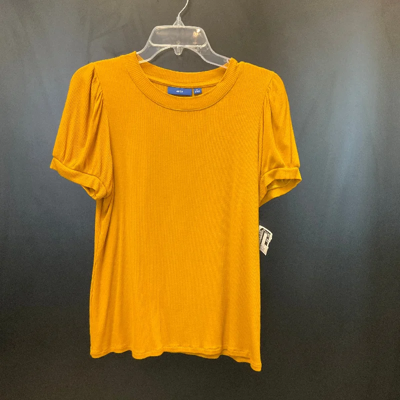 Top Short Sleeve By Apt 9 In Yellow, Size: M