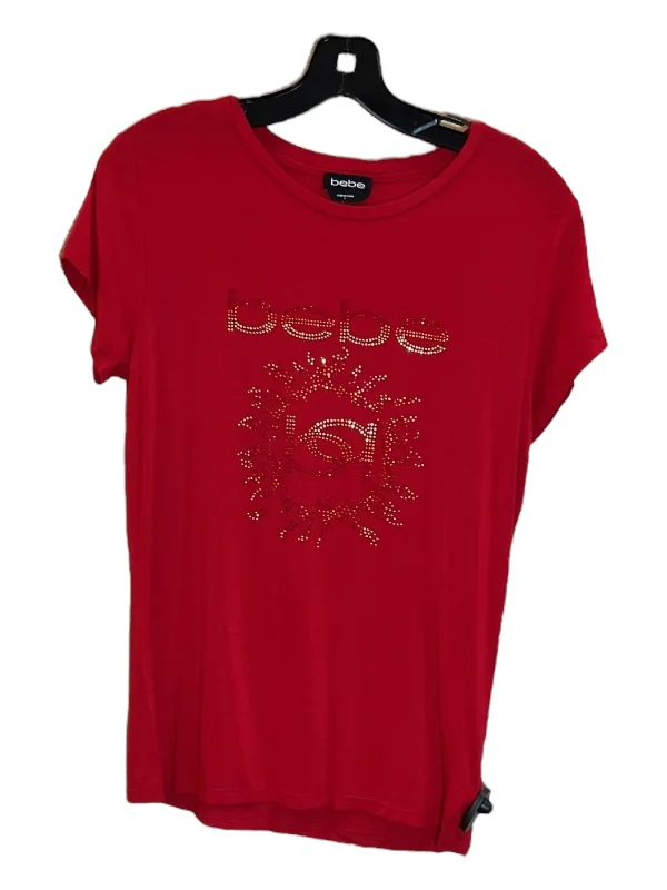 Top Short Sleeve By Bebe In Red, Size: L