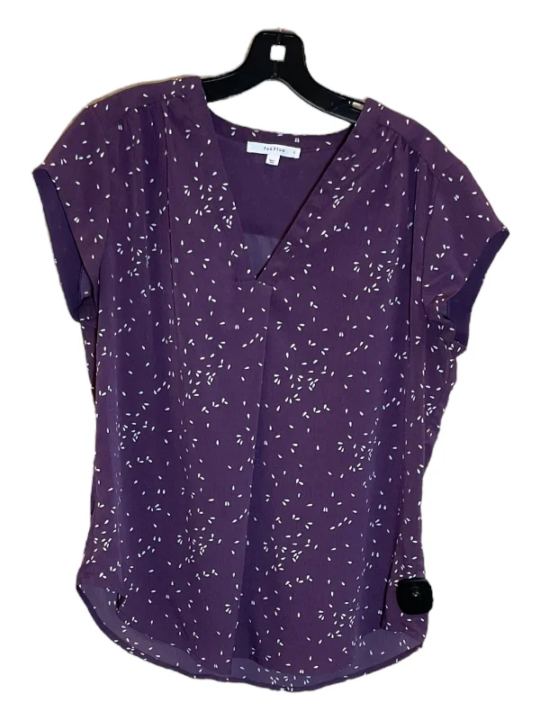 Top Short Sleeve By Fun 2 Fun In Purple, Size: L