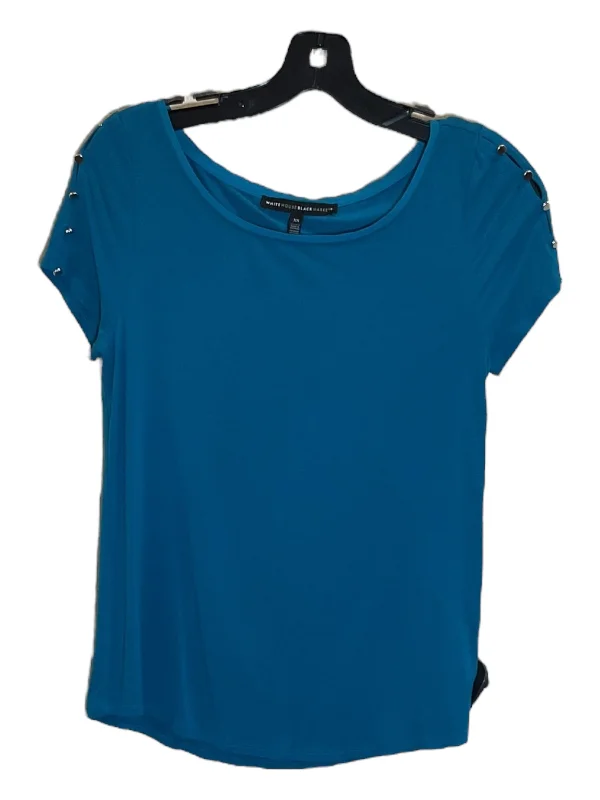 Top Short Sleeve By White House Black Market In Teal, Size: Xs