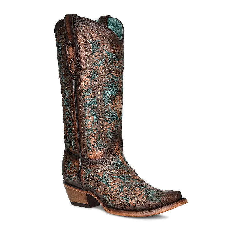 Corral Womens C3973 Copper Leather Classic Cowboy Boots