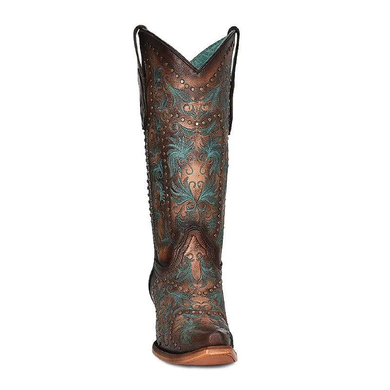 Corral Womens C3973 Copper Leather Classic Cowboy Boots