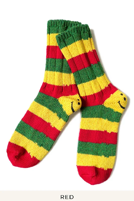 Kapital 56 Yarns RASTA RAINBOWY HAPPY HEEL Socks - Red