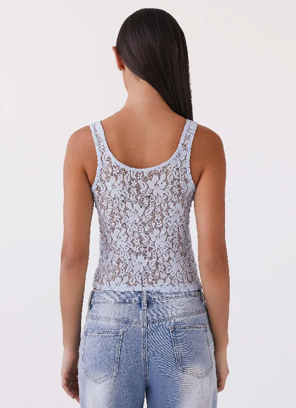 Madeline Lace Cami Top - Baby Blue