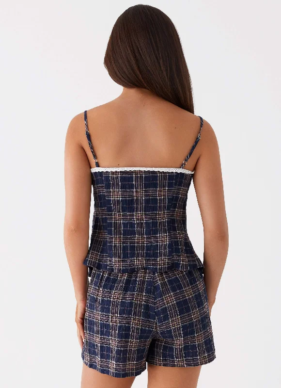 Tamaira Top - Navy Check