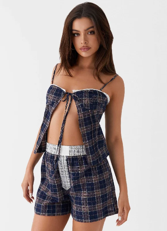 Tamaira Top - Navy Check