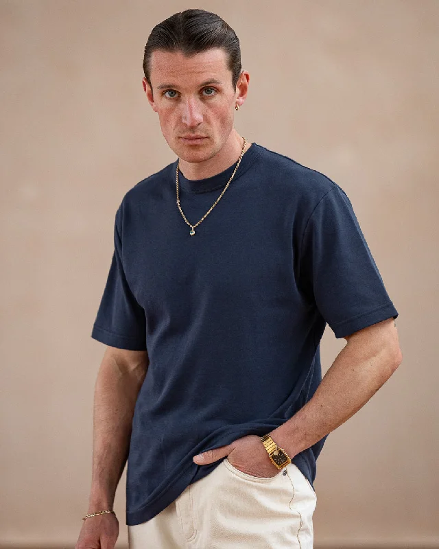 Men's Shirts with Convertible CollarsCrafted Heavyweight T-Shirt - Midnight Navy
