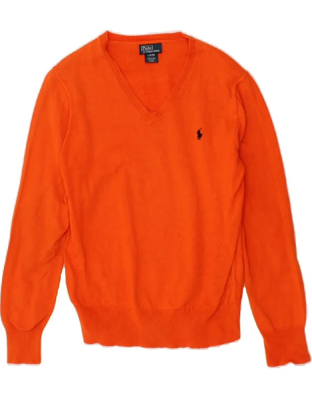 Men's Performance Shirts for SportsPOLO RALPH LAUREN Boys V-Neck Jumper Sweater 14-15 Years Large Orange Men's Performance Shirts for SportsPOLO RALPH LAUREN Boys V-Neck Jumper Sweater 14-15 Years Large Orange