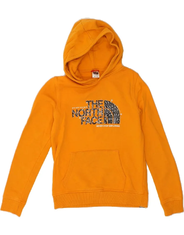 Men's Hoodies for Casual WearTHE NORTH FACE Boys Graphic Hoodie Jumper 14-15 Years XL Orange Cotton